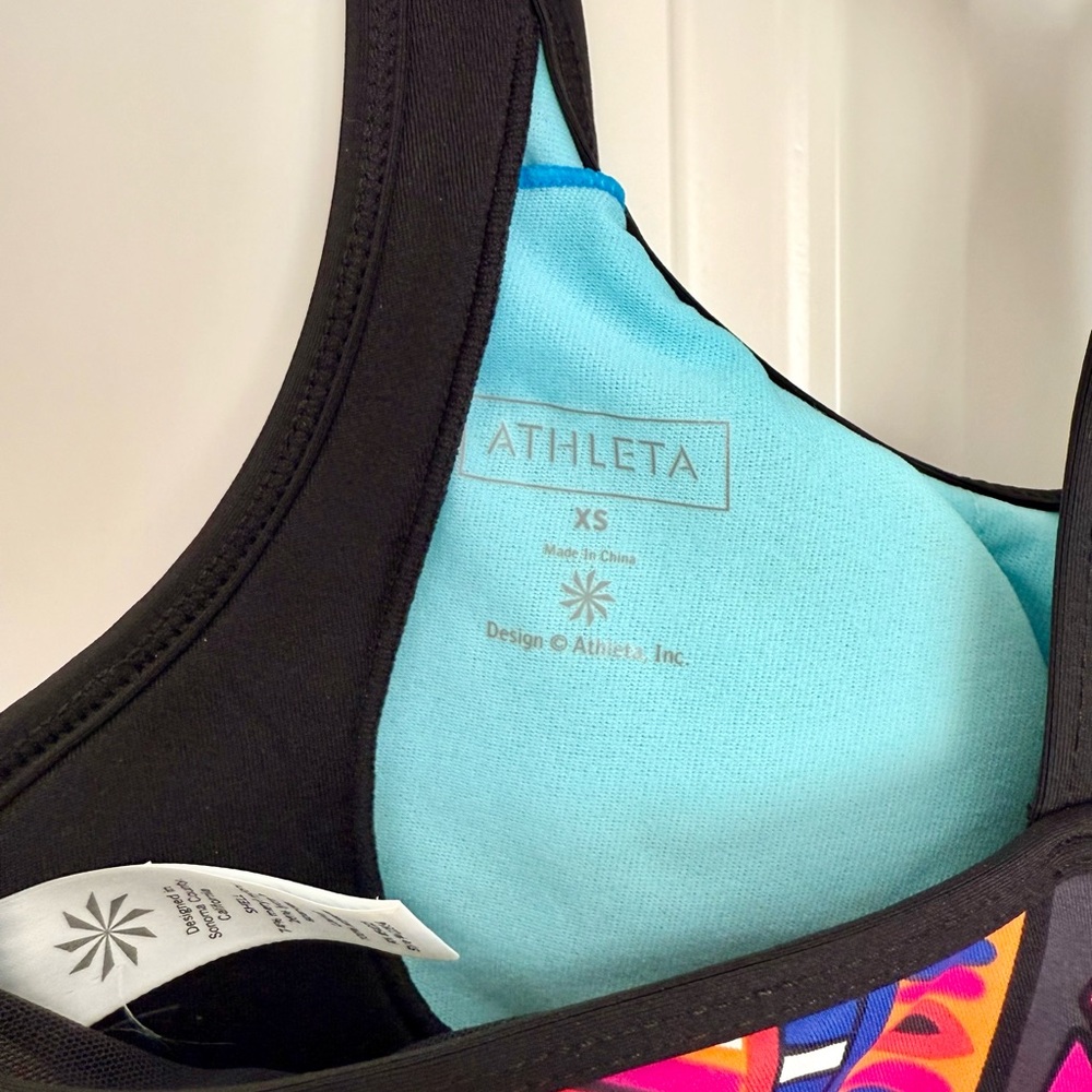 Athleta Patterned Racerback Tank A/B Cup New - Picture 3 of 4